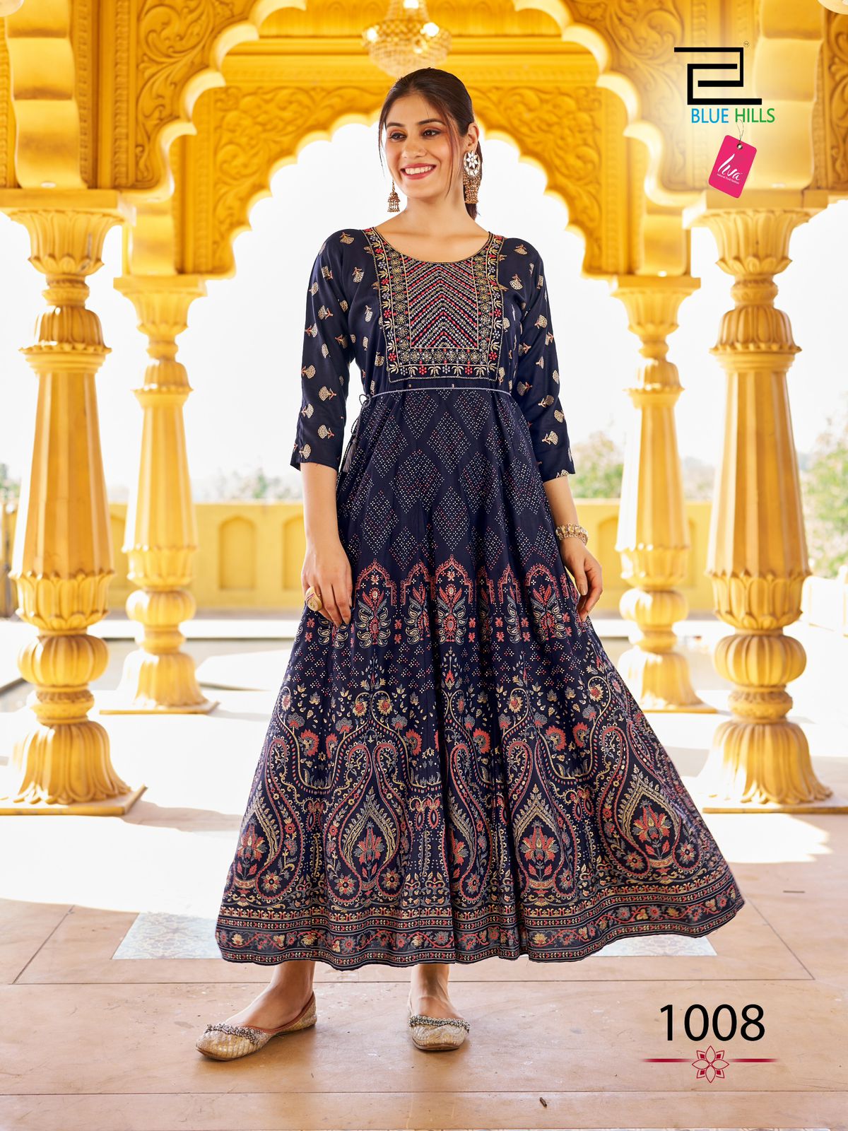 Festival Night Pro By Blue Hills  Rayon Printed Anarkali Gown Wholesale Shop In Surat
